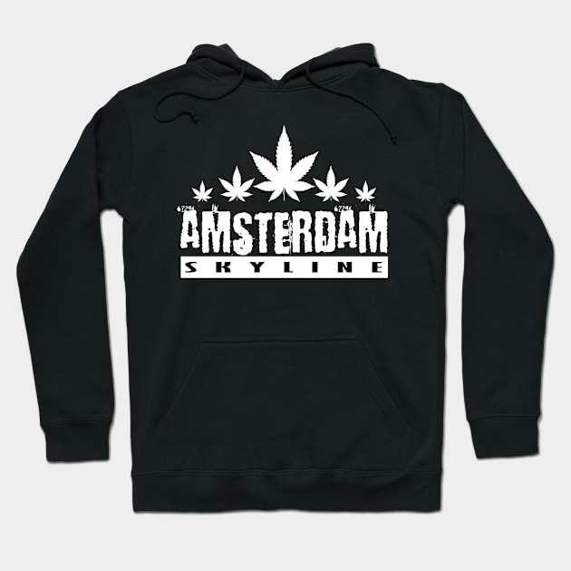 Amsterdam Skyline - Cannabis Hoodie by PEHardy Design